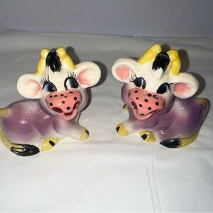 Vintage PURPLE COW Salt & Pepper
Shakers Thames Hand Painted
Japan